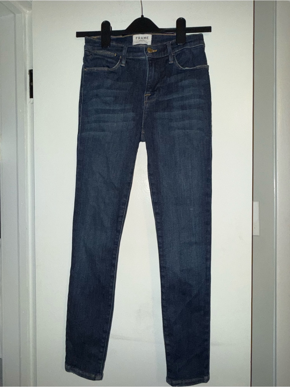 Frame Denim Indigo Stretch Skinny Jeans for Women